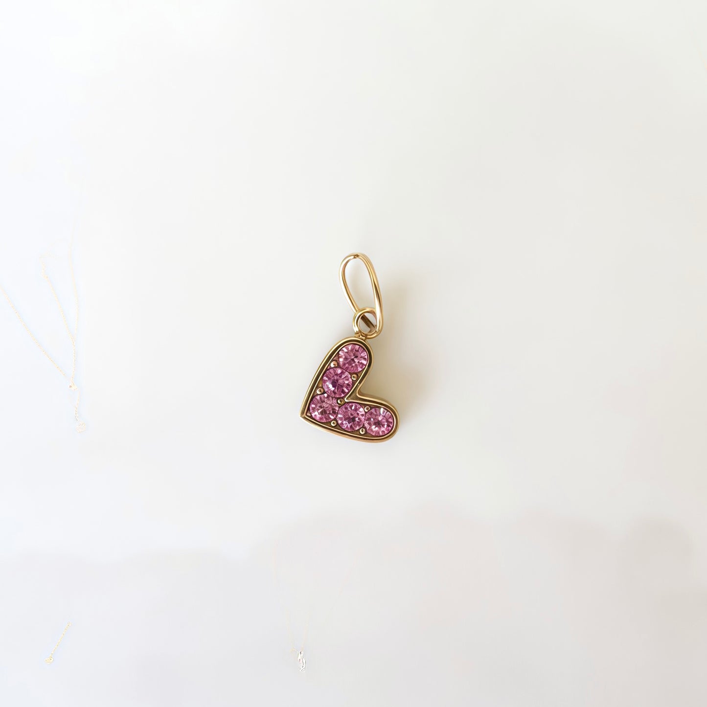 CHARM CUORE STRASS ROSA