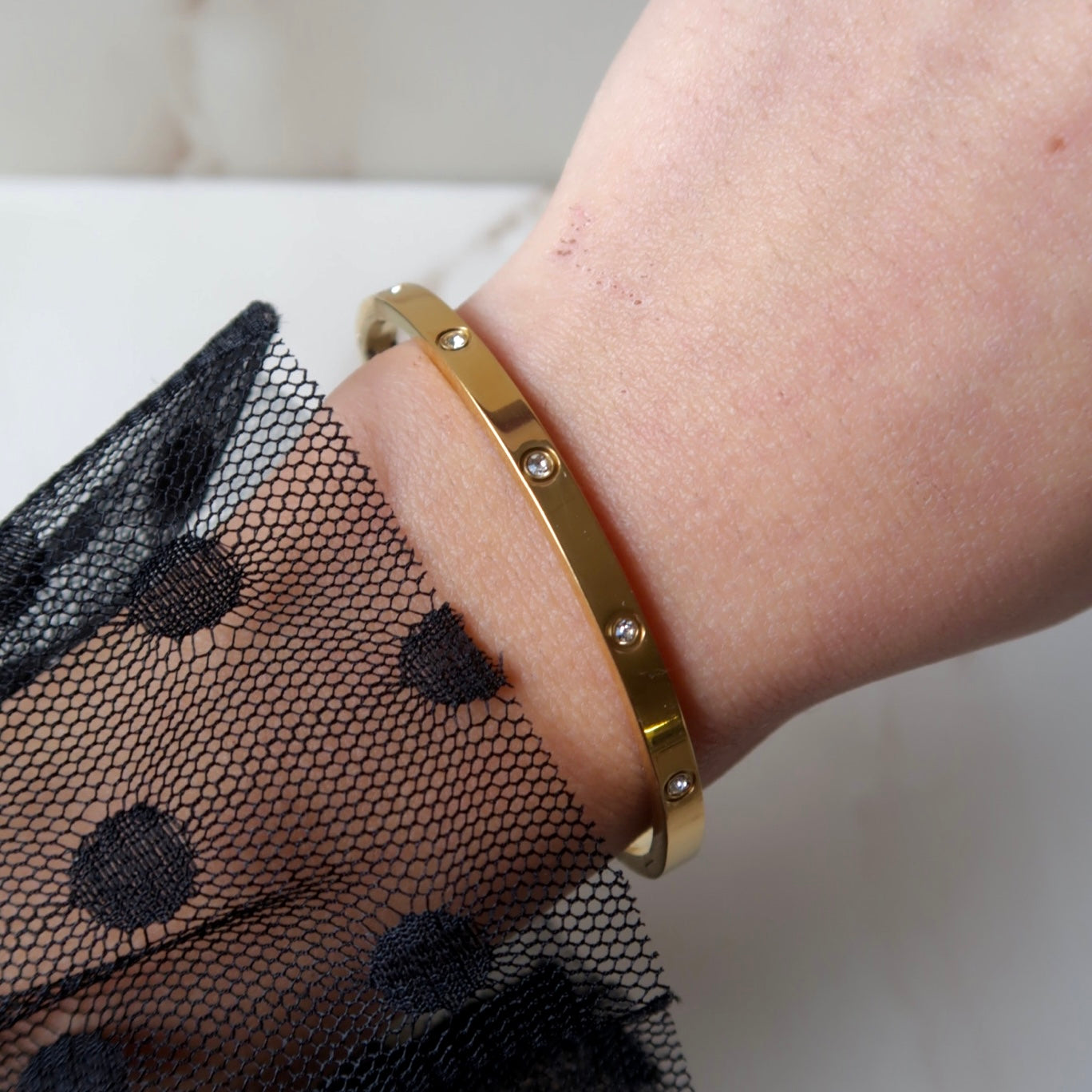 SELENE|Bracciale rigido zirconi