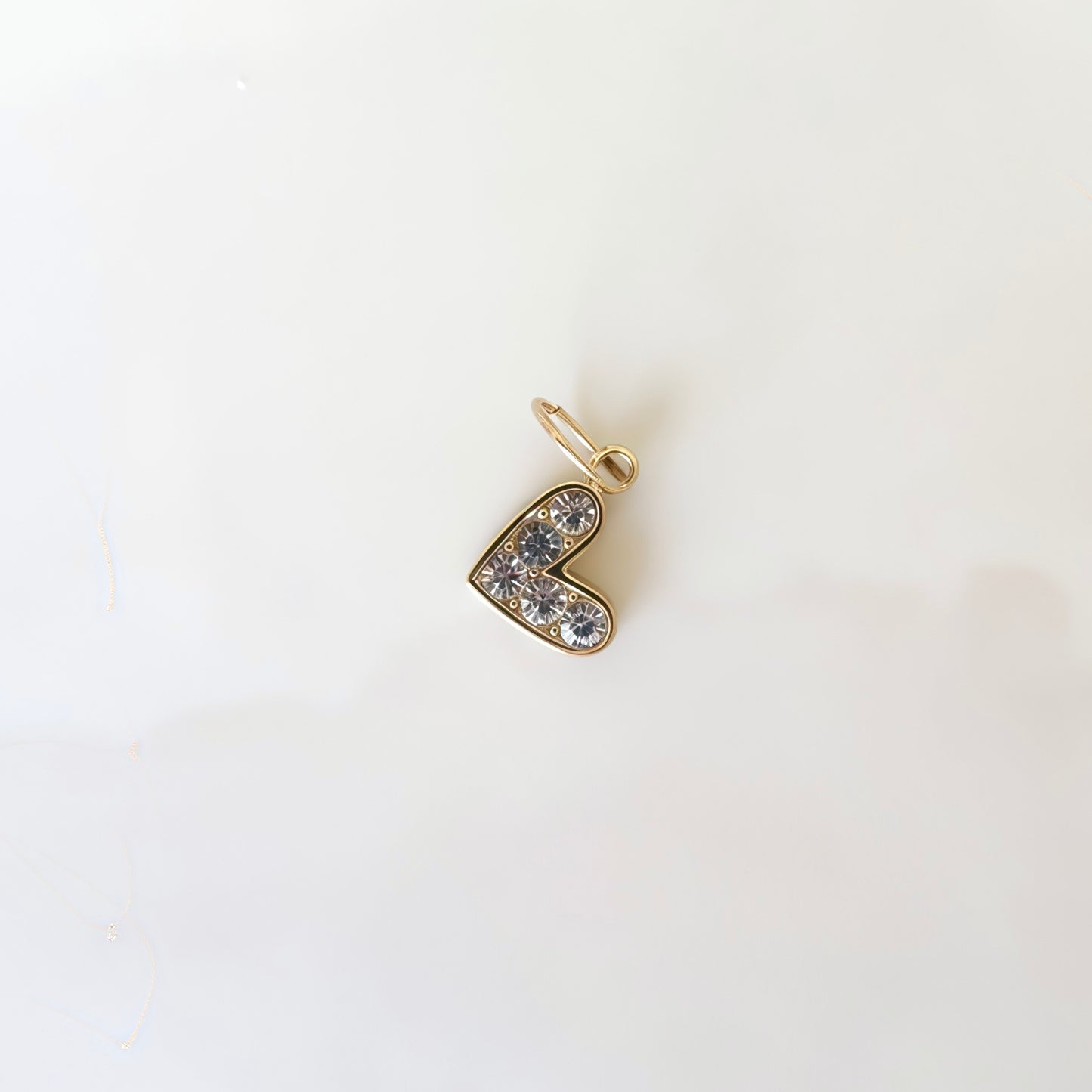 CHARM CUORE STRASS BIANCO