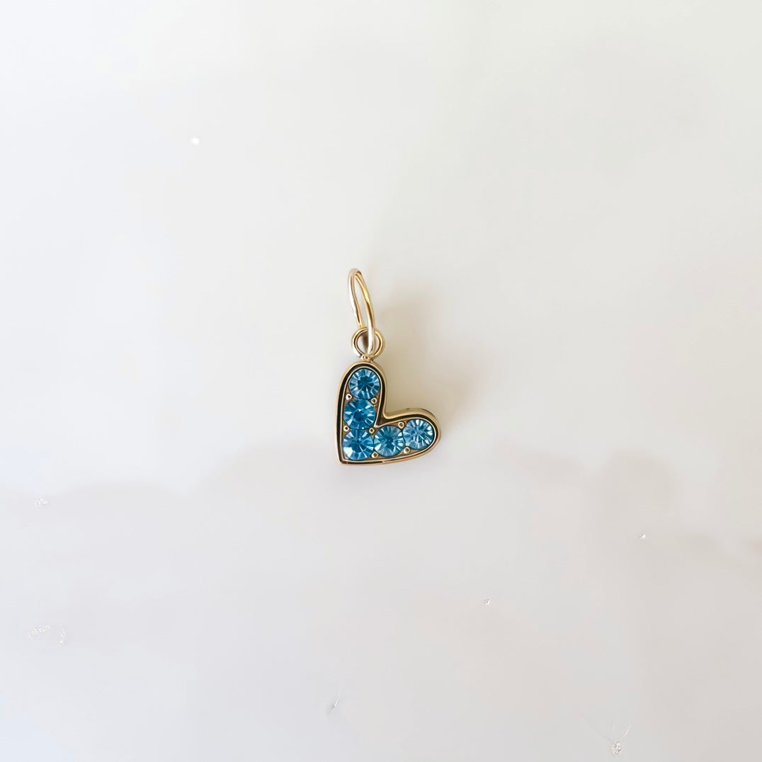 CHARM CUORE STRASS AZZURRO